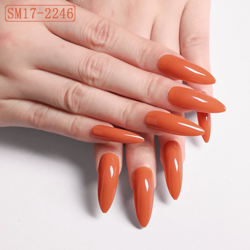 Long Pointed False Nails Solid Color Nails Salon Nails Almond Nail Patches Finger Nails - Image 9