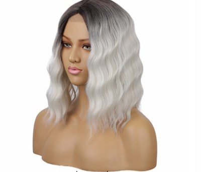 Wig Ladies Short Curly Hair Headgear Front Lace Wig Hair Cover - Image 5