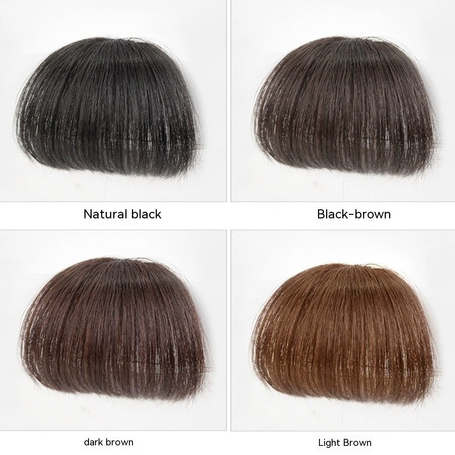 Natural Forehead Artificial Hair Straight Bangs Wig Set Seamless Invisible Wig Set - Image 5