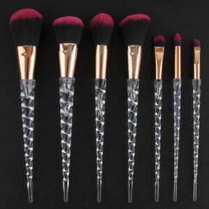 Spot 7 crystal makeup brush transparent spiral handle horn makeup brush makeup tool set new