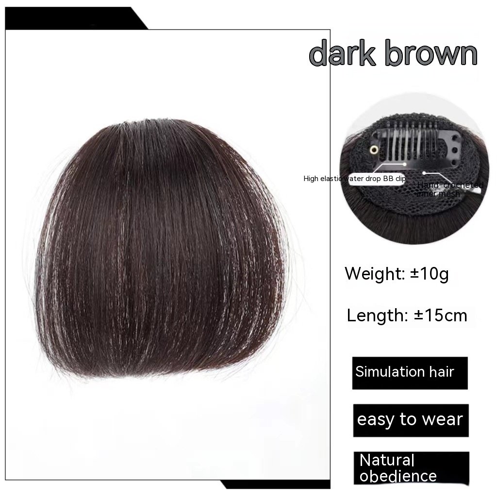 Natural Forehead Artificial Hair Straight Bangs Wig Set Seamless Invisible Wig Set - Image 8
