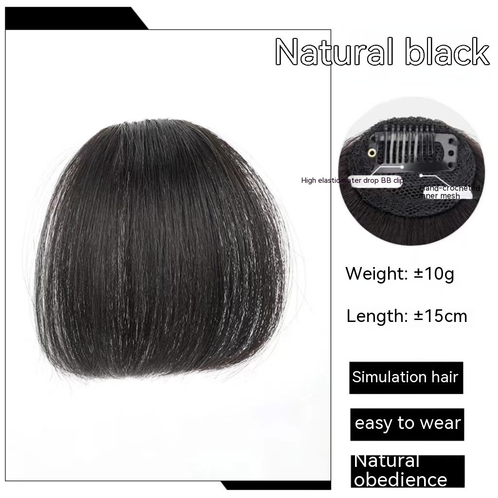 Natural Forehead Artificial Hair Straight Bangs Wig Set Seamless Invisible Wig Set - Image 7